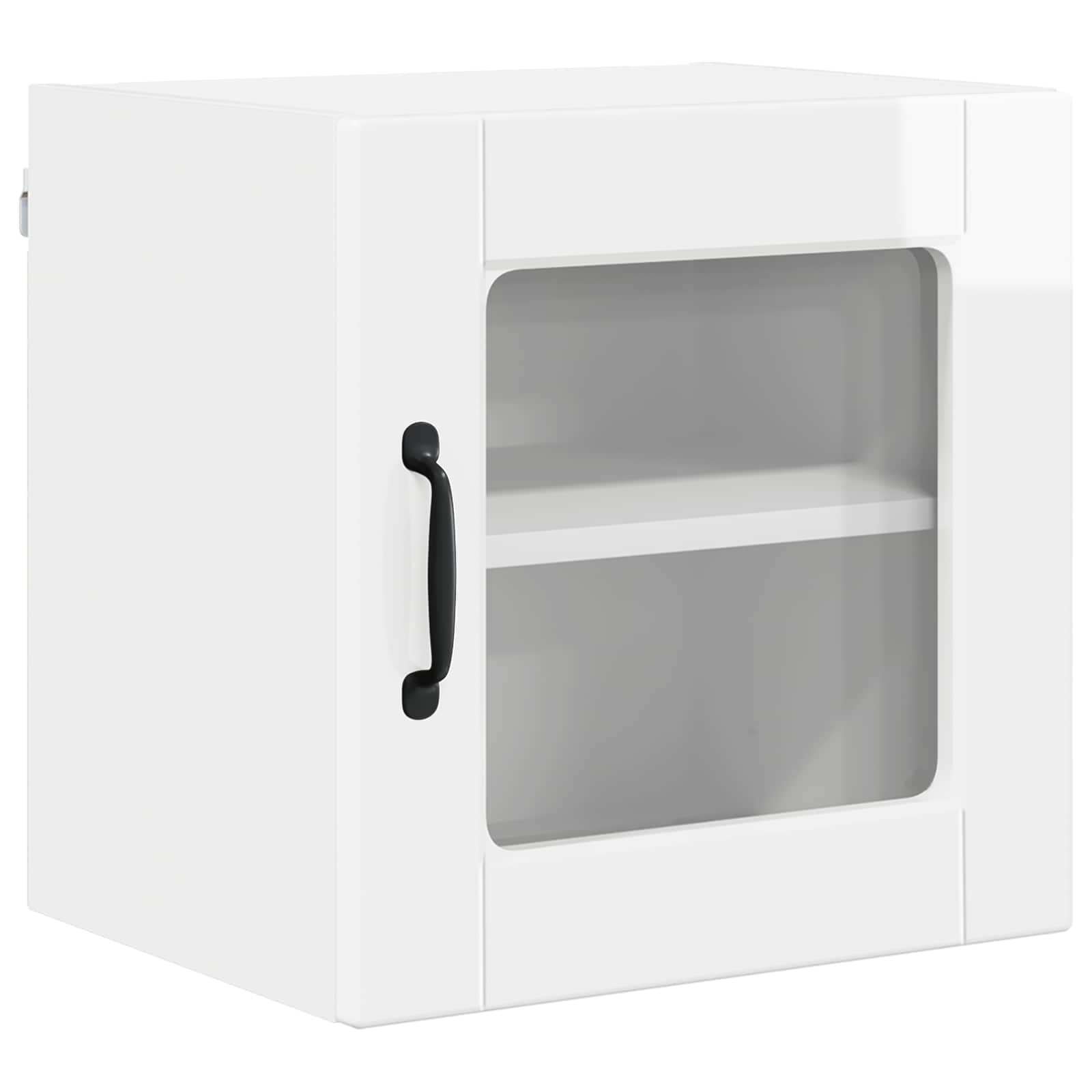 Zidni stakleni ormarić 2 pcs Visoki sjaj bijela 40 x 31 x 40 cm