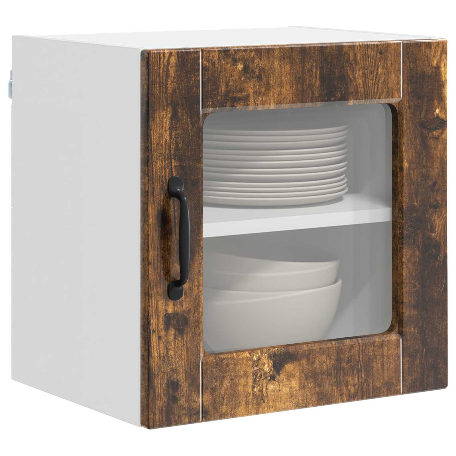 Zidni stakleni ormarić 2 pcs Dimljeni hrast 40 x 31 x 40 cm