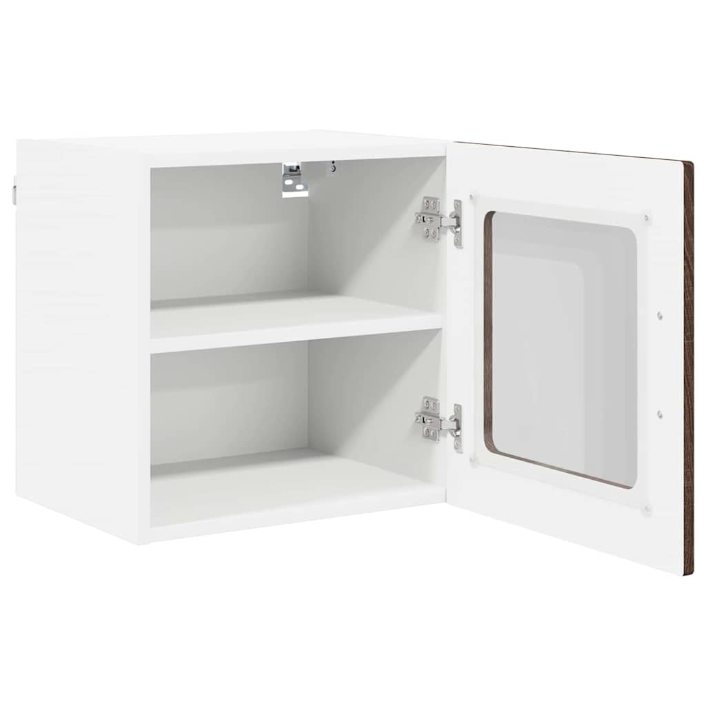 Zidni stakleni ormarić 2 pcs Smeđi hrast 40 x 31 x 40 cm