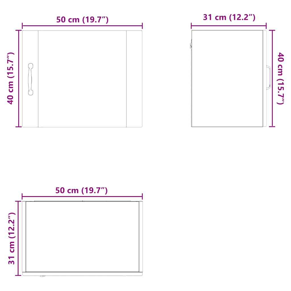 Ormar za Zid 2 pcs Bijelo 50 x 31 x 40 cm Konstruirano drvo