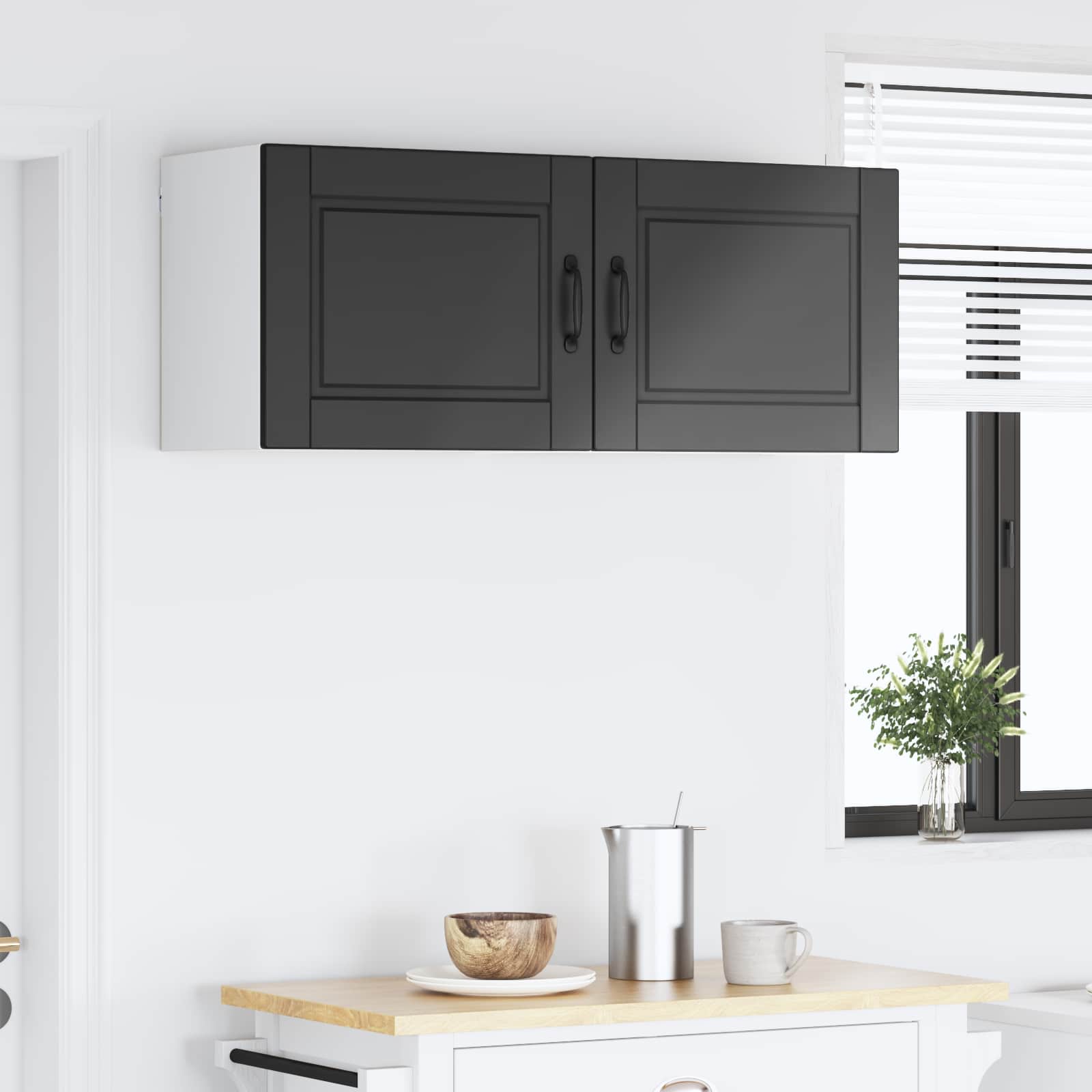 Ormar za Zid 2 pcs Crna 50 x 31 x 40 cm Konstruirano drvo