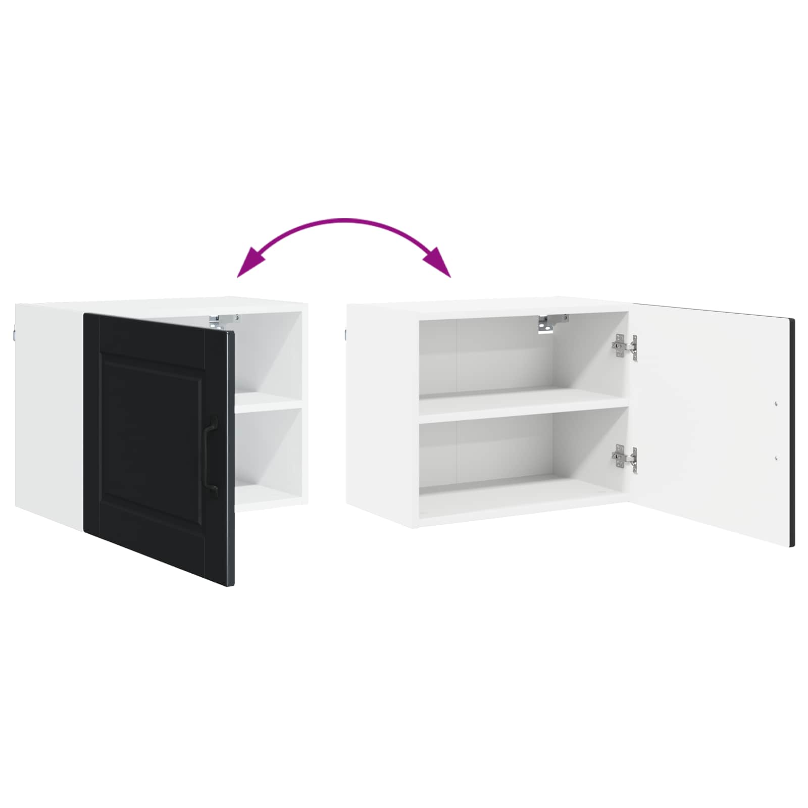 Ormar za Zid 2 pcs Crna 50 x 31 x 40 cm Konstruirano drvo