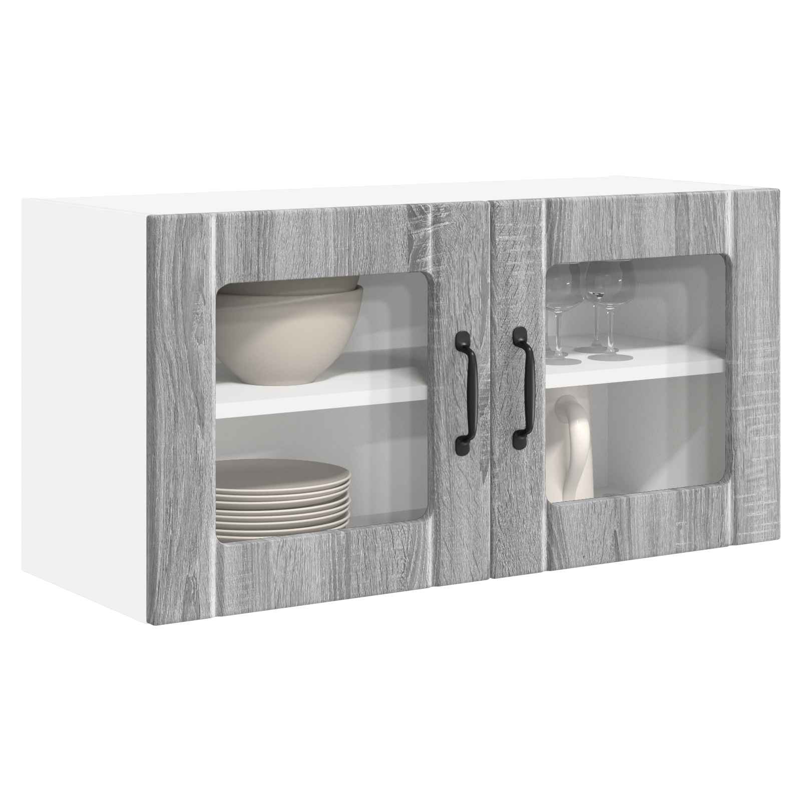 Zidni stakleni ormarić Siva Sonoma 80 x 31 x 40 cm