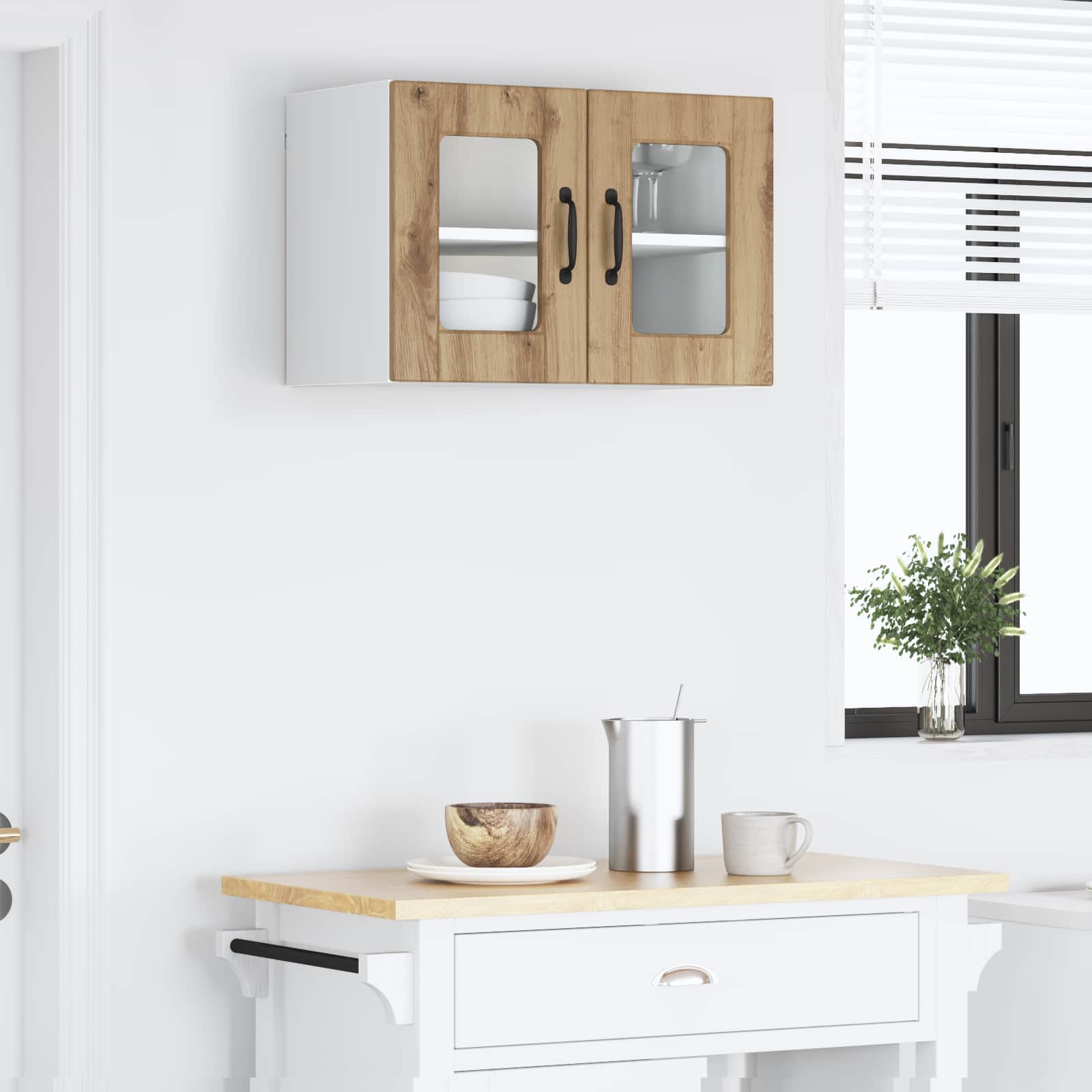 Zidni stakleni ormarić Sonoma hrast 60 x 31 x 40 cm