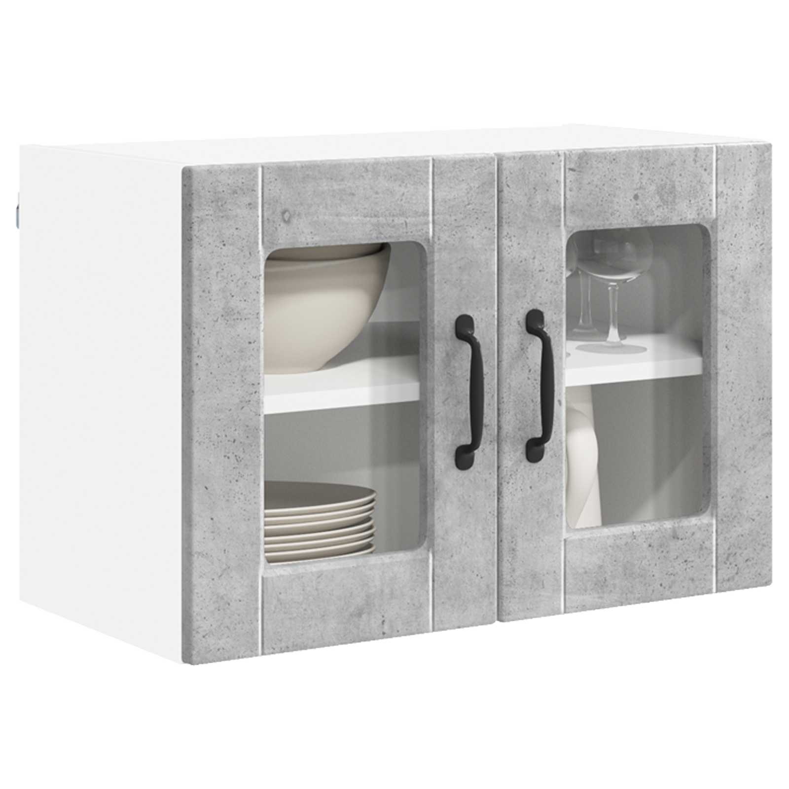 Zidni stakleni ormarić Betonski sivi 60 x 31 x 40 cm