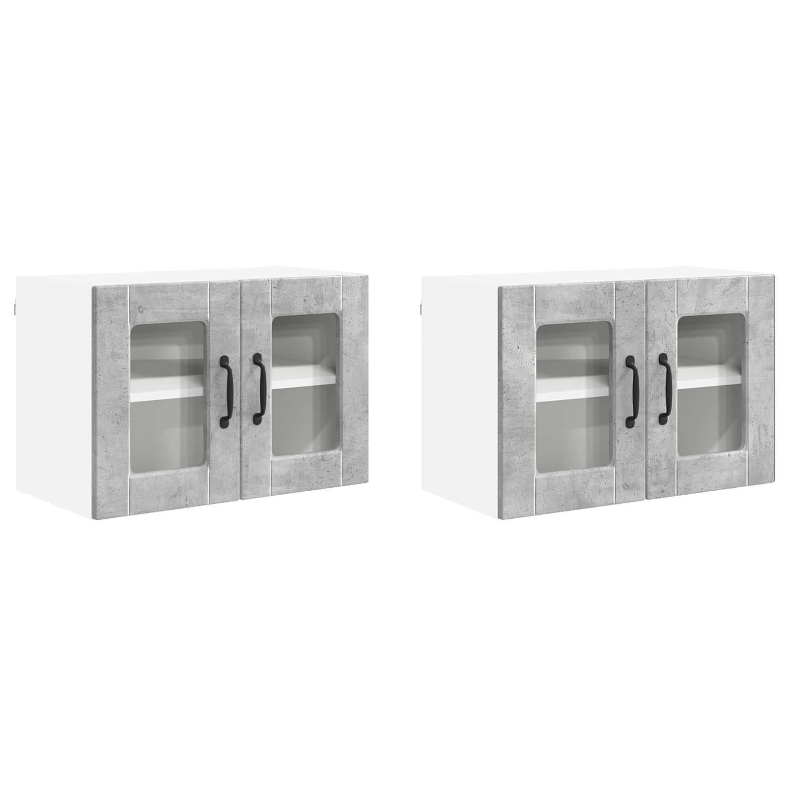Zidni stakleni ormarić 2 pcs Betonski sivi 60 x 31 x 40 cm