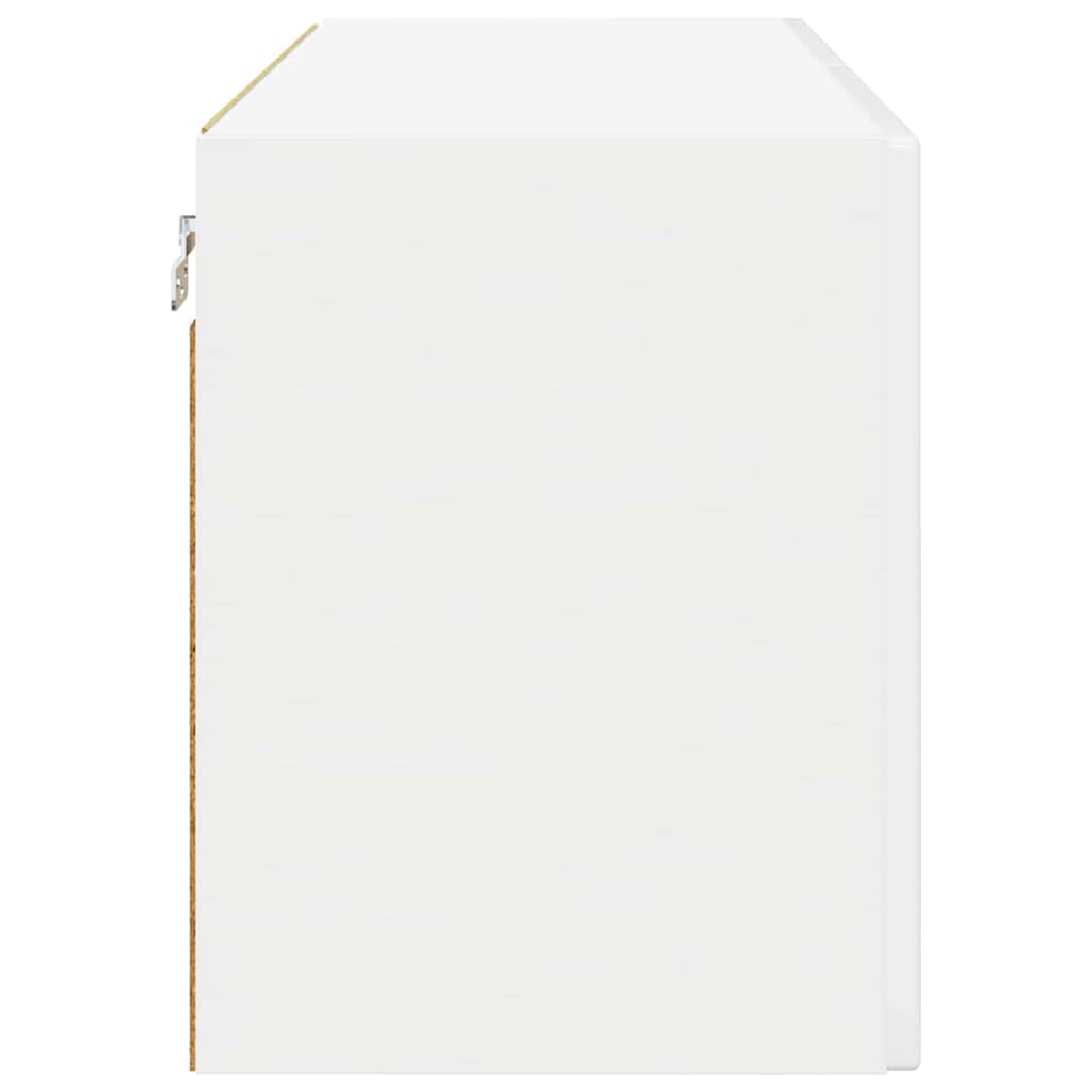 Zidni stakleni ormarić 2 pcs Visoki sjaj bijela 60 x 31 x 40 cm