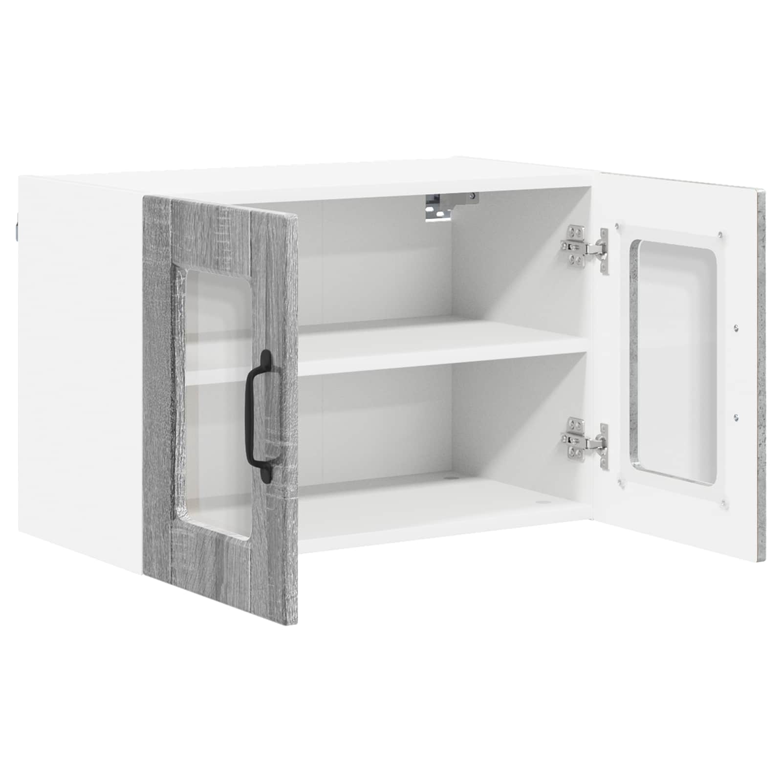 Zidni stakleni ormarić 2 pcs Siva Sonoma 60 x 31 x 40 cm