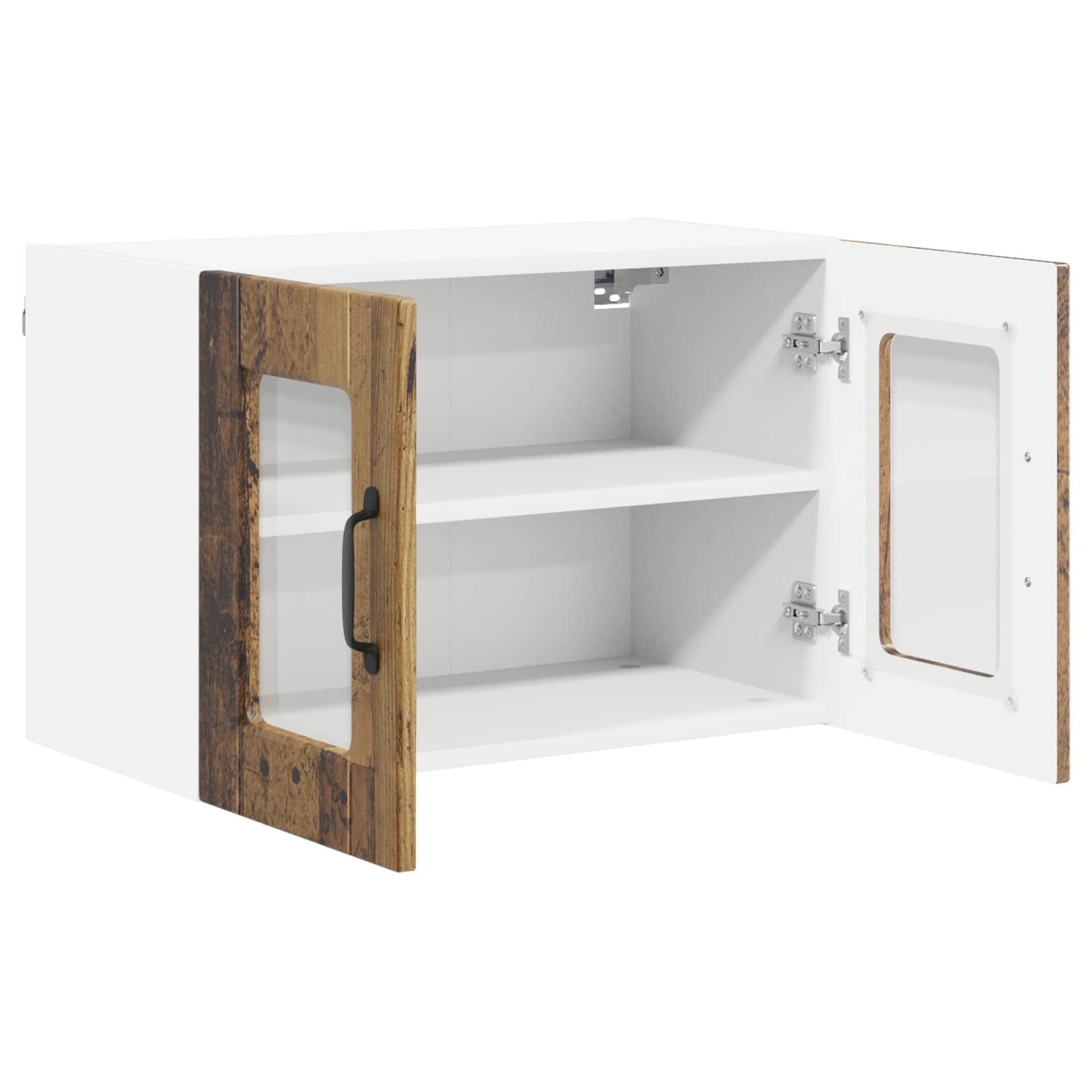 Zidni stakleni ormarić 2 pcs Staro drvo 60 x 31 x 40 cm