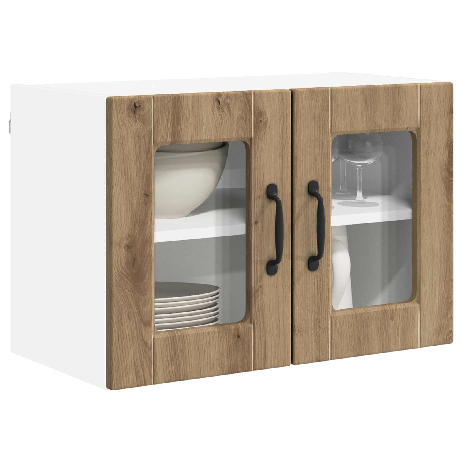 Zidni stakleni ormarić 2 pcs Umjetnički hrast 60 x 31 x 40 cm