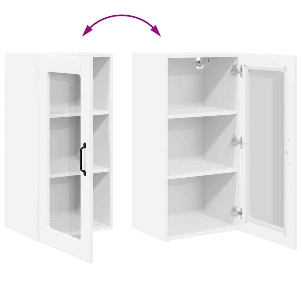 Zidni stakleni ormarić 2 pcs Bijelo 40 x 31 x 80 cm