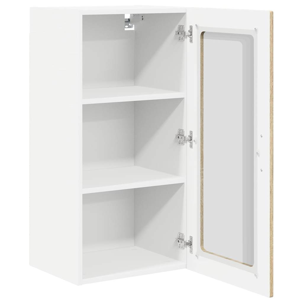 Zidni stakleni ormarić 2 pcs Sonoma hrast 40 x 31 x 80 cm