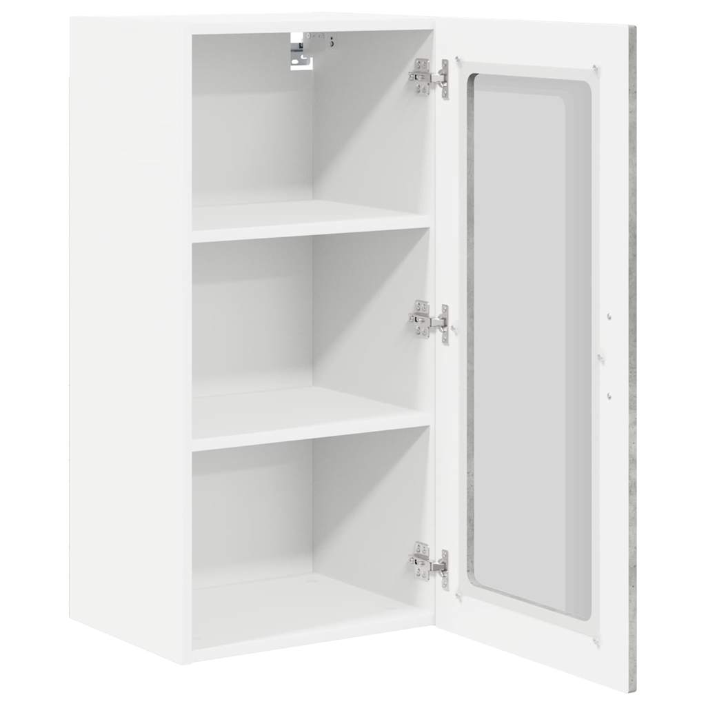 Zidni stakleni ormarić 2 pcs Betonski sivi 40 x 31 x 80 cm