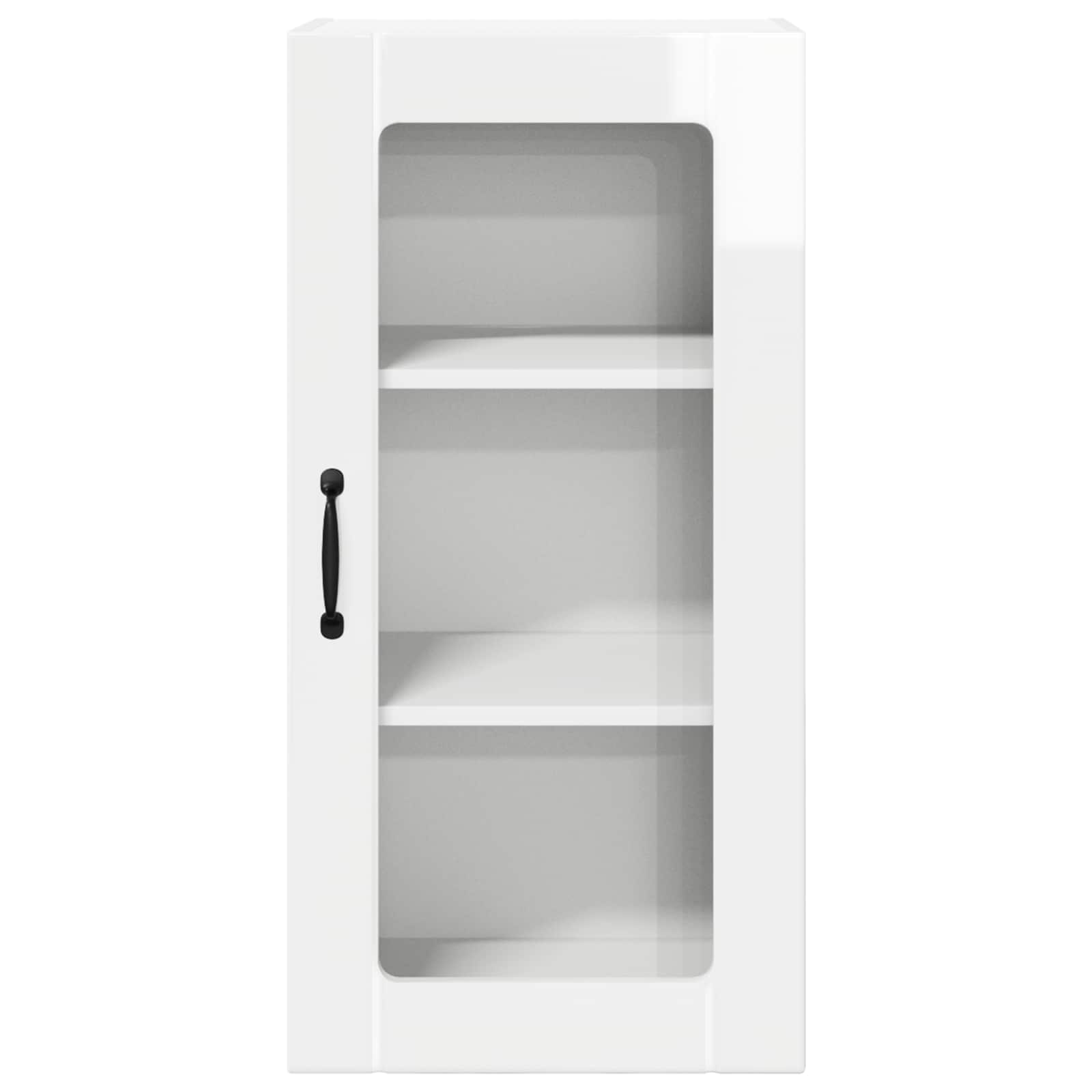 Zidni stakleni ormarić 2 pcs Visoki sjaj bijela 40 x 31 x 80 cm