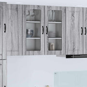 Zidni stakleni ormarić 2 pcs Siva Sonoma 40 x 31 x 80 cm