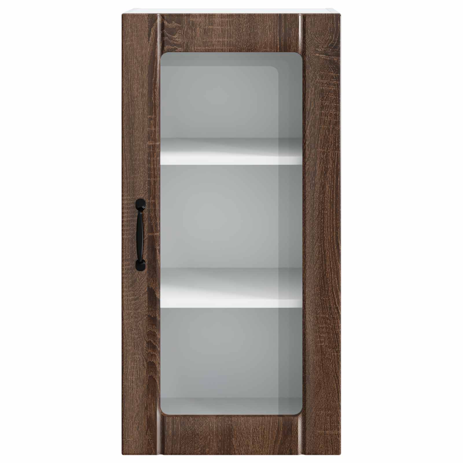 Zidni stakleni ormarić 2 pcs Smeđi hrast 40 x 31 x 80 cm