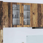 Zidni stakleni ormarić 2 pcs Staro drvo 40 x 31 x 80 cm