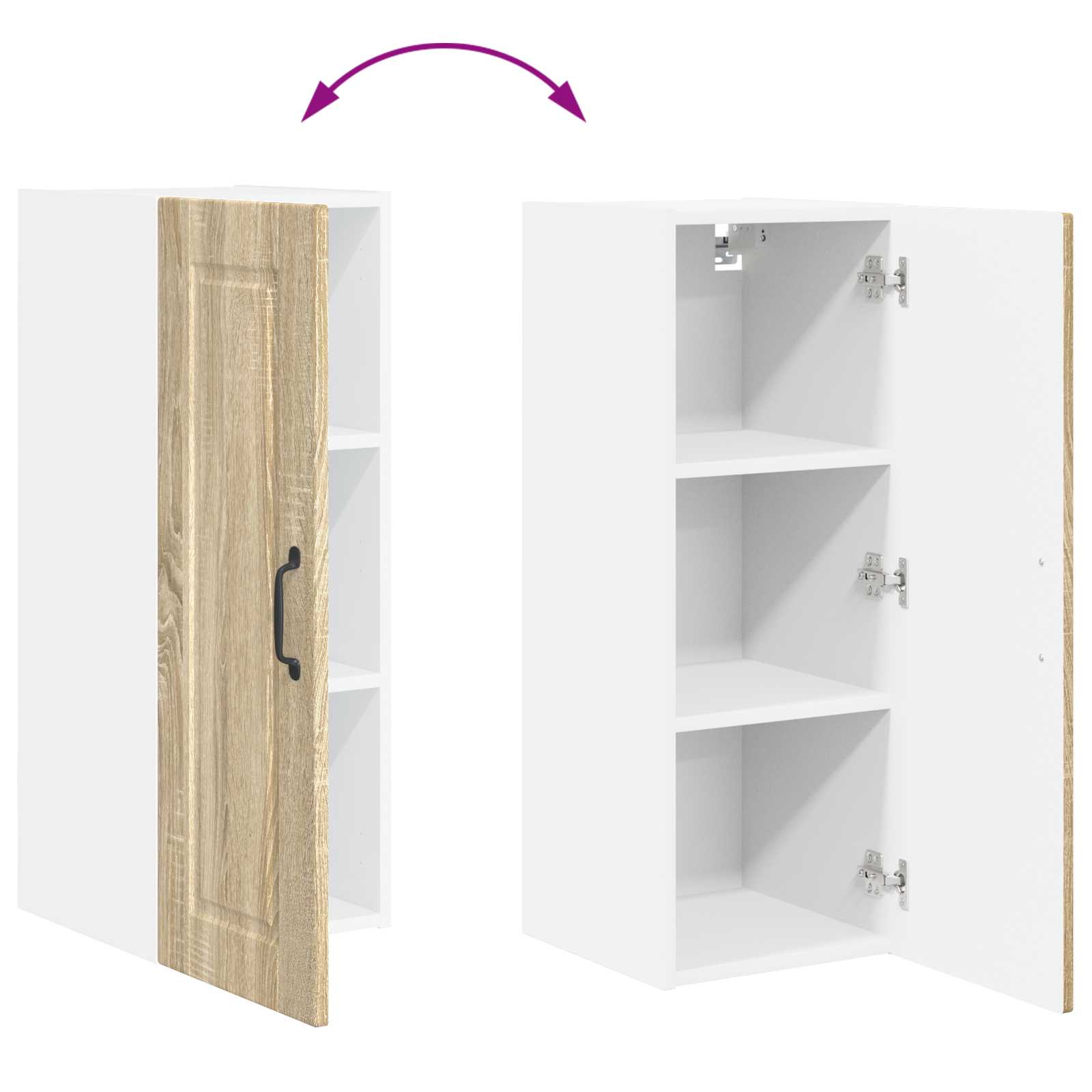 Ormar za Zid 2 pcs Sonoma hrast 30 x 31 x 80 cm