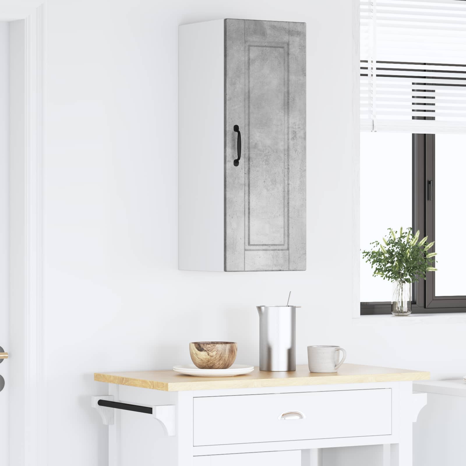 Ormar za Zid Betonski sivi 30 x 31 x 80 cm Konstruirano drvo