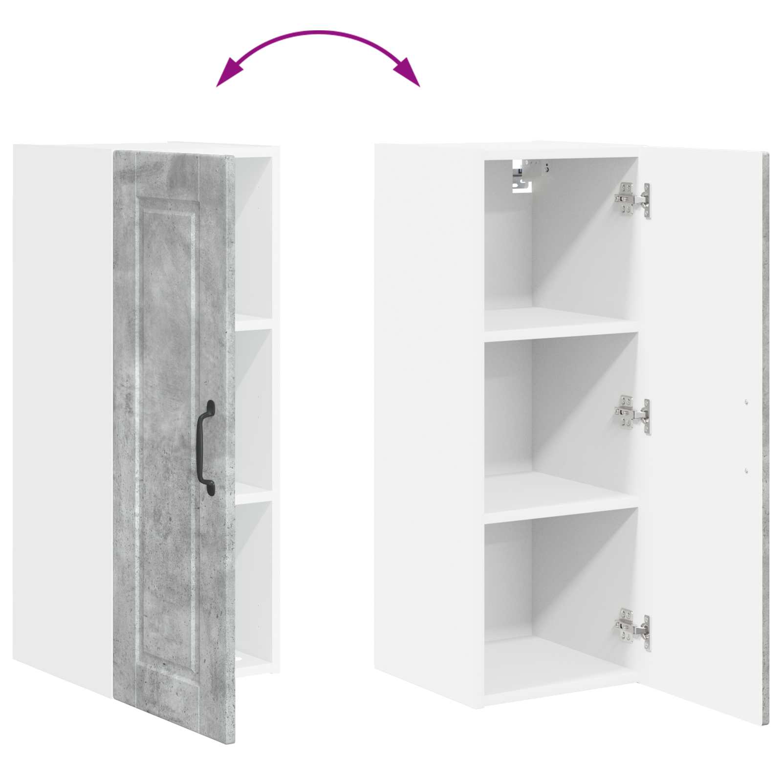 Ormar za Zid 2 pcs Betonski sivi 30 x 31 x 80 cm