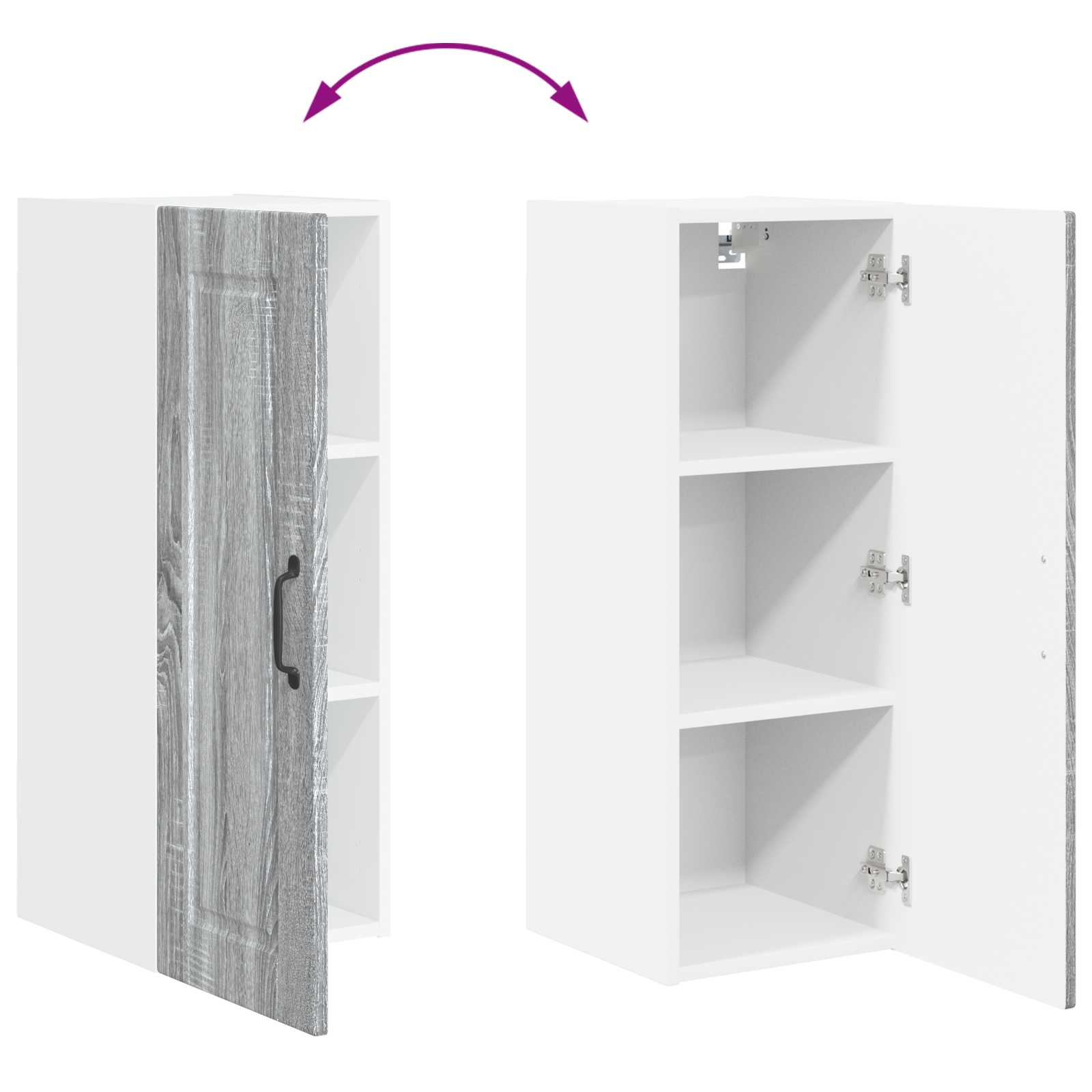 Ormar za Zid 2 pcs Siva Sonoma 30 x 31 x 80 cm