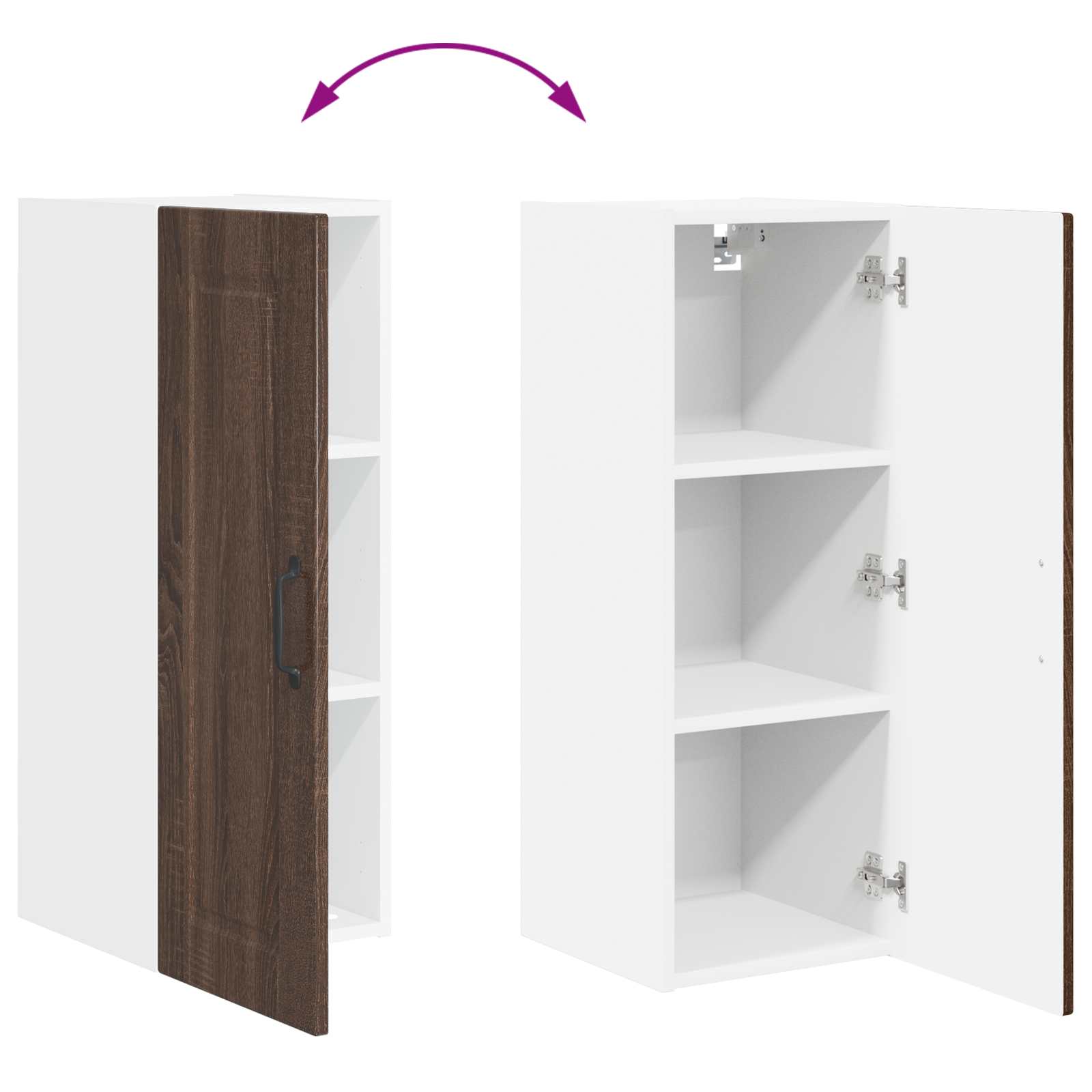 Ormar za Zid 2 pcs Smeđi hrast 30 x 31 x 80 cm