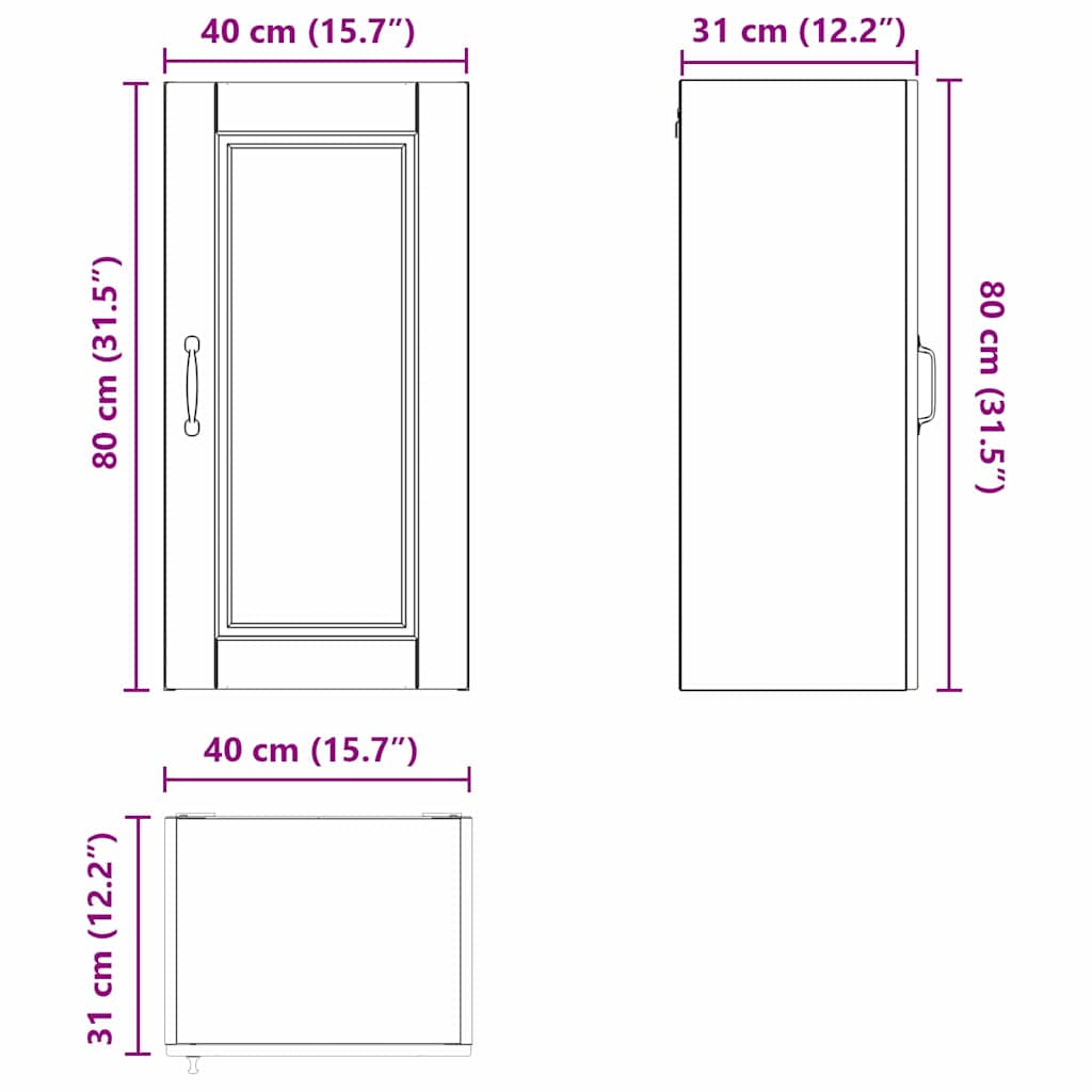 Ormar za Zid Umjetnički hrast 40 x 31 x 80 cm Konstruirano drvo