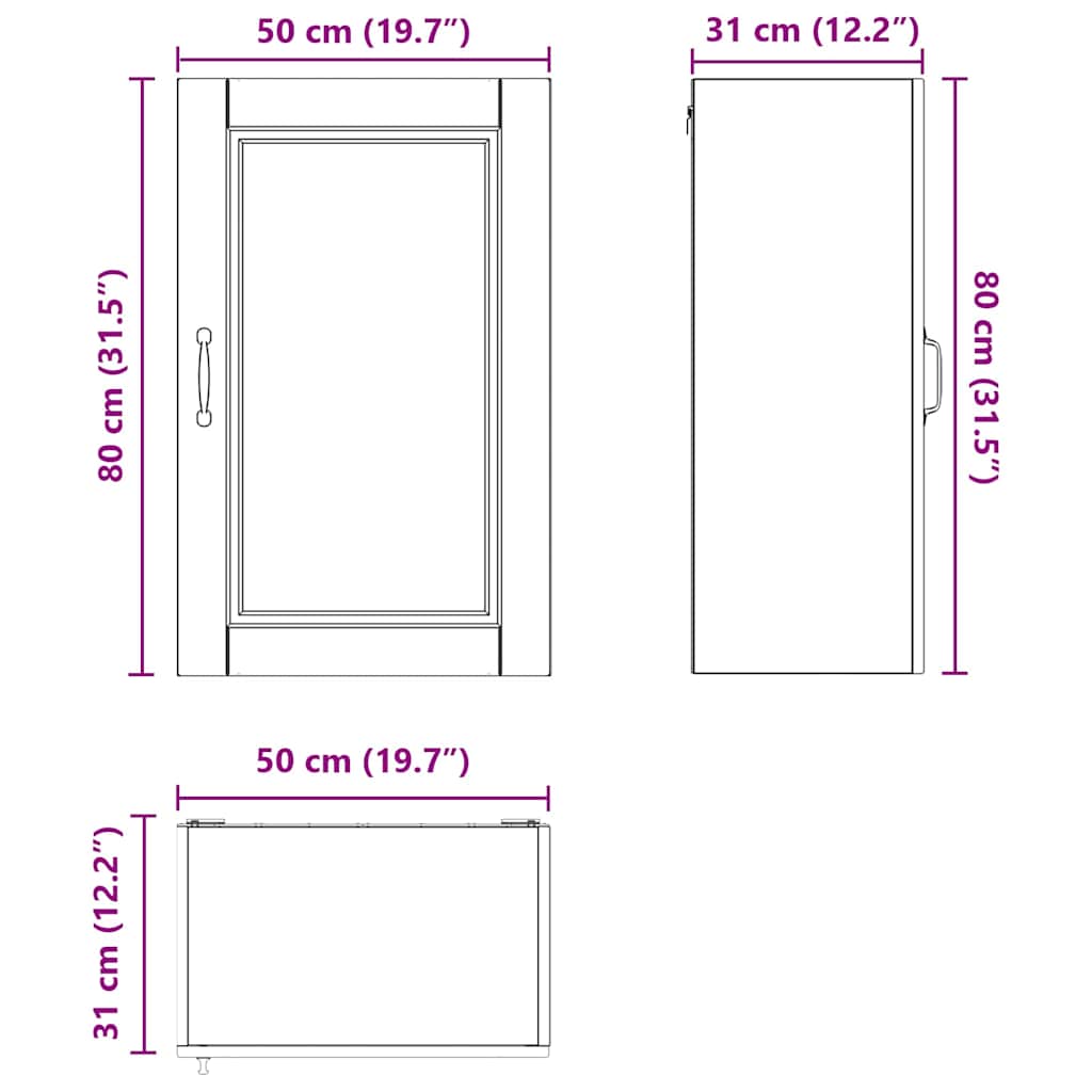 Ormar za Zid Smeđi hrast 50 x 31 x 80 cm Konstruirano drvo