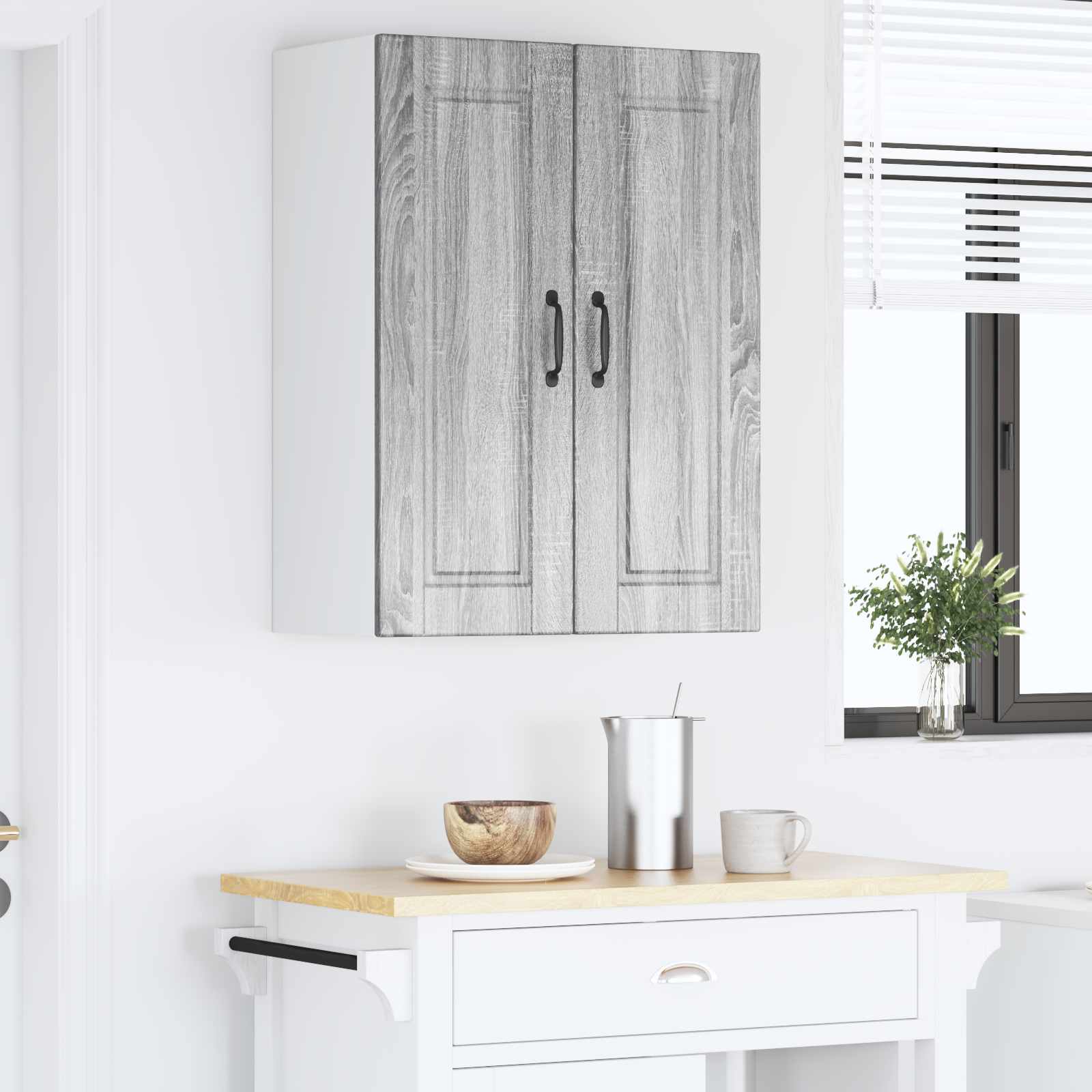 Ormar za Zid Siva Sonoma 60 x 31 x 80 cm Konstruirano drvo