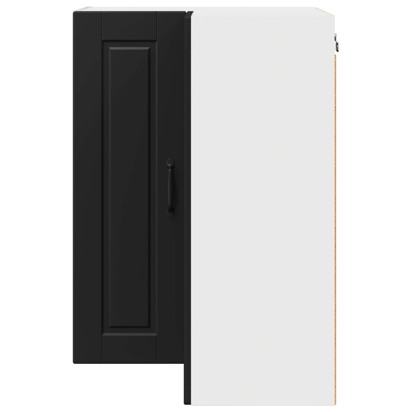 Zidni kutni ormar Crna 57 x 57 x 80 cm Konstruirano drvo
