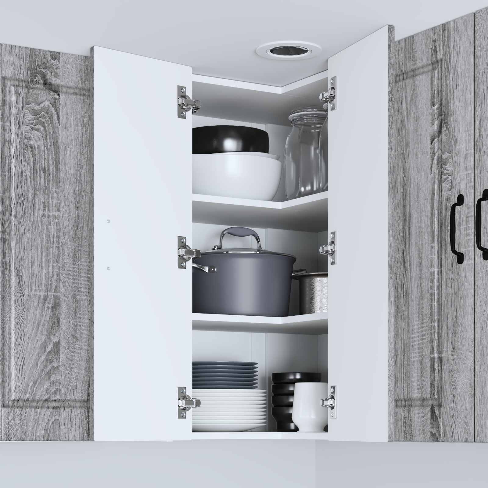 Zidni kutni ormar Siva Sonoma 57 x 57 x 80 cm Konstruirano drvo