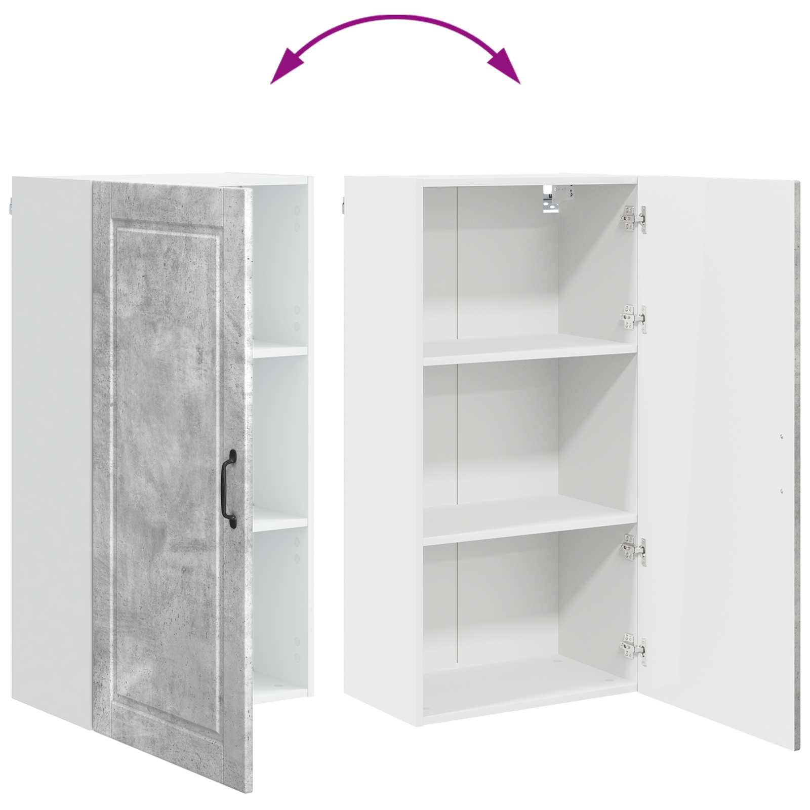 Ormar za Zid Betonski sivi 50 x 31 x 100 cm Konstruirano drvo