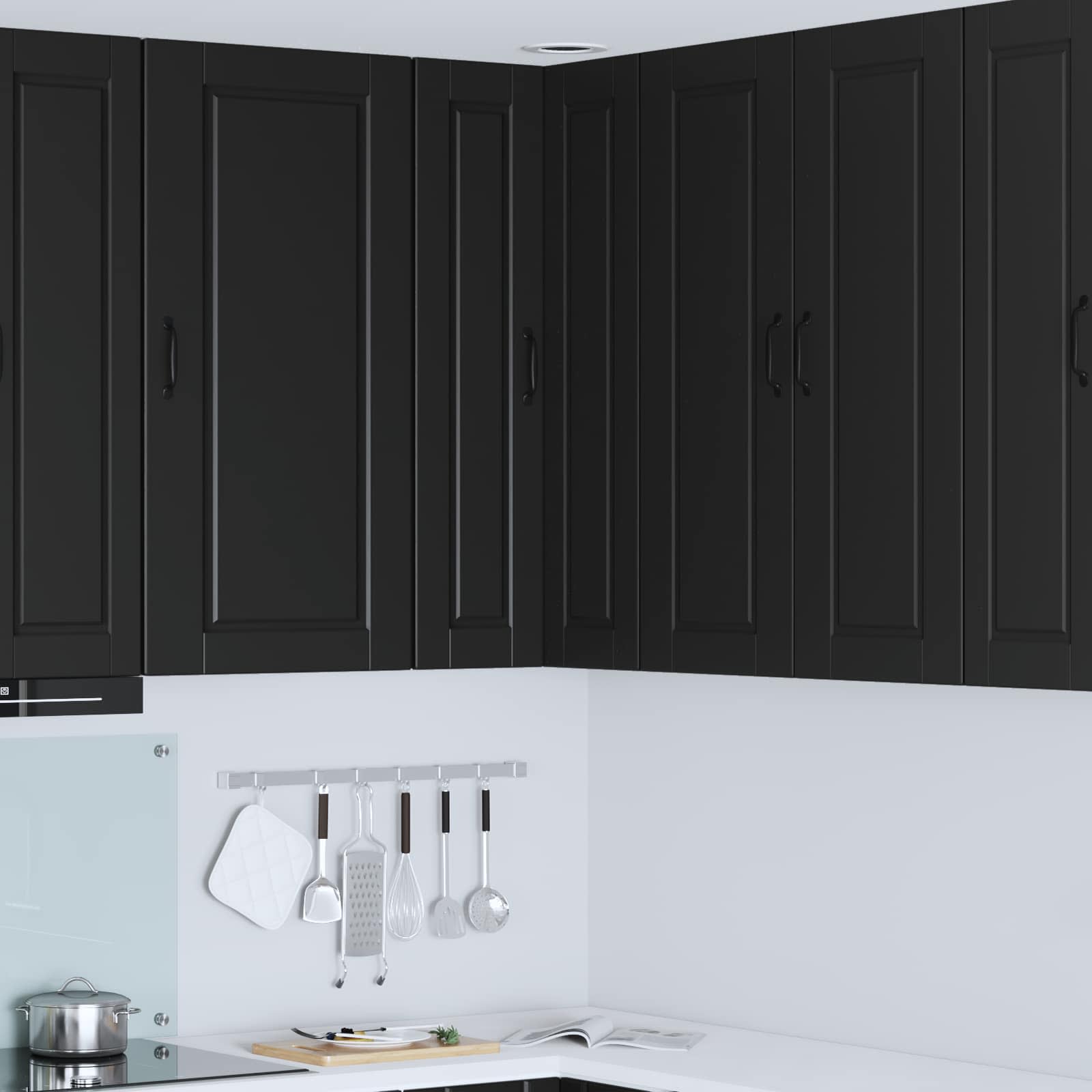 Zidni kutni ormar Crna 57 x 57 x 100 cm Konstruirano drvo