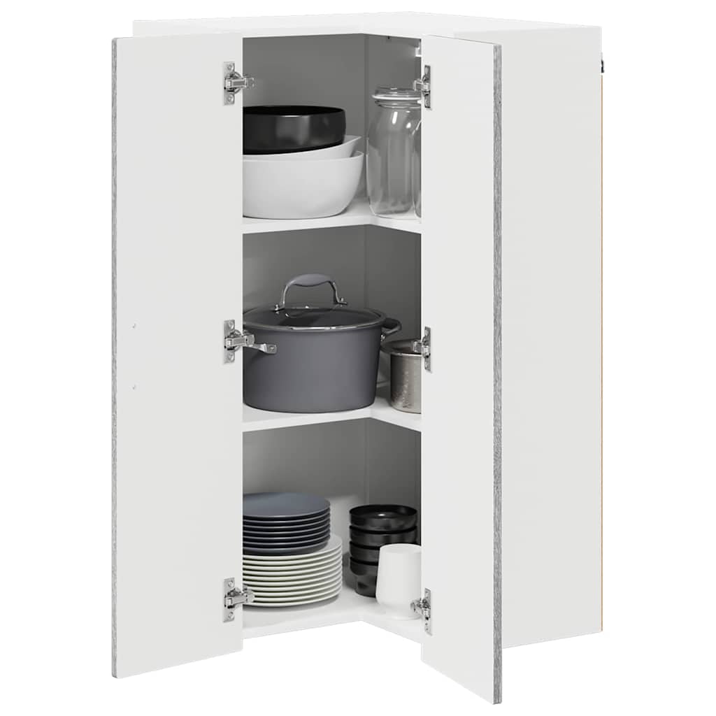 Zidni kutni ormar Siva Sonoma 57 x 57 x 100 cm