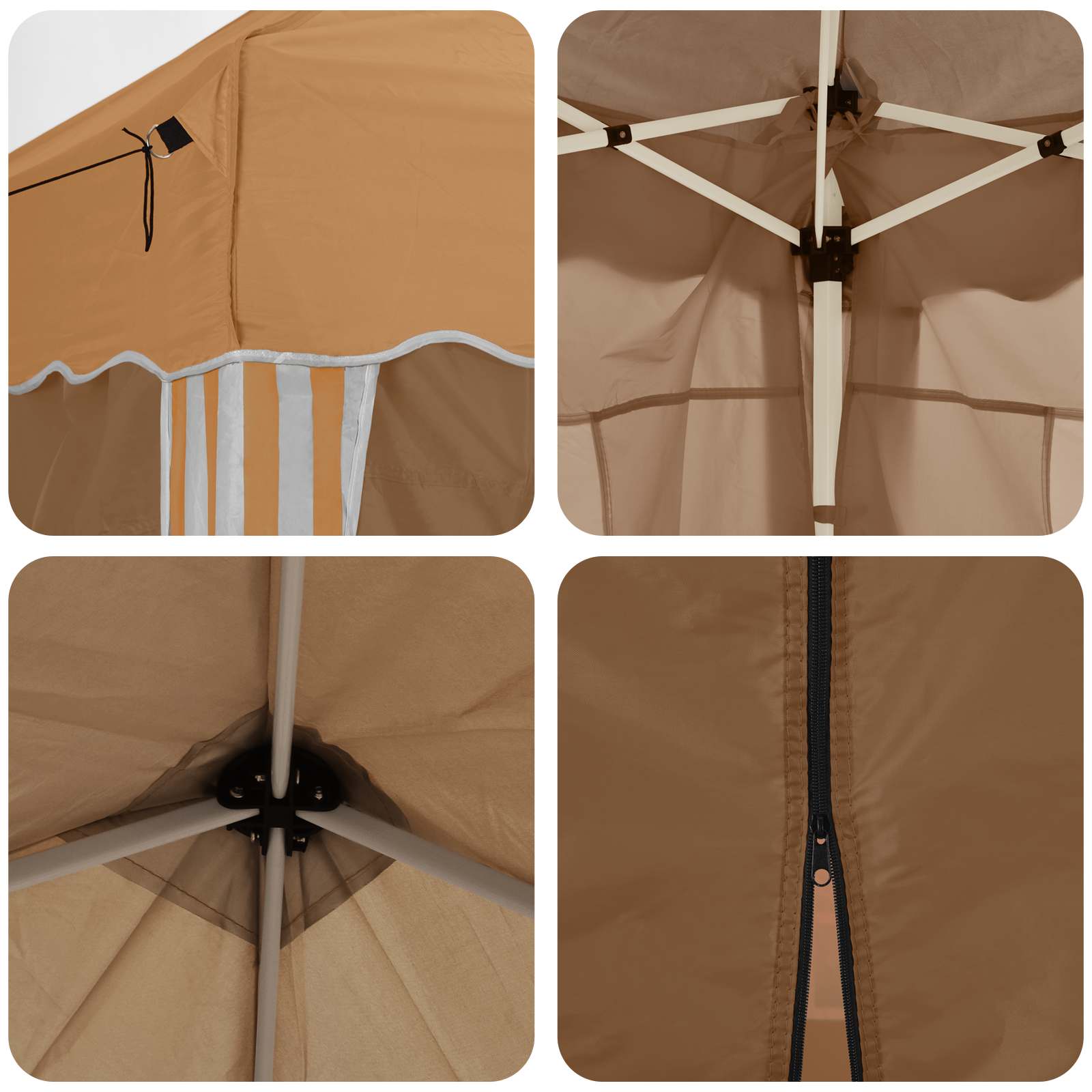 Rastezljivi šator za zabave 195 x 195 x 245 cm Bež