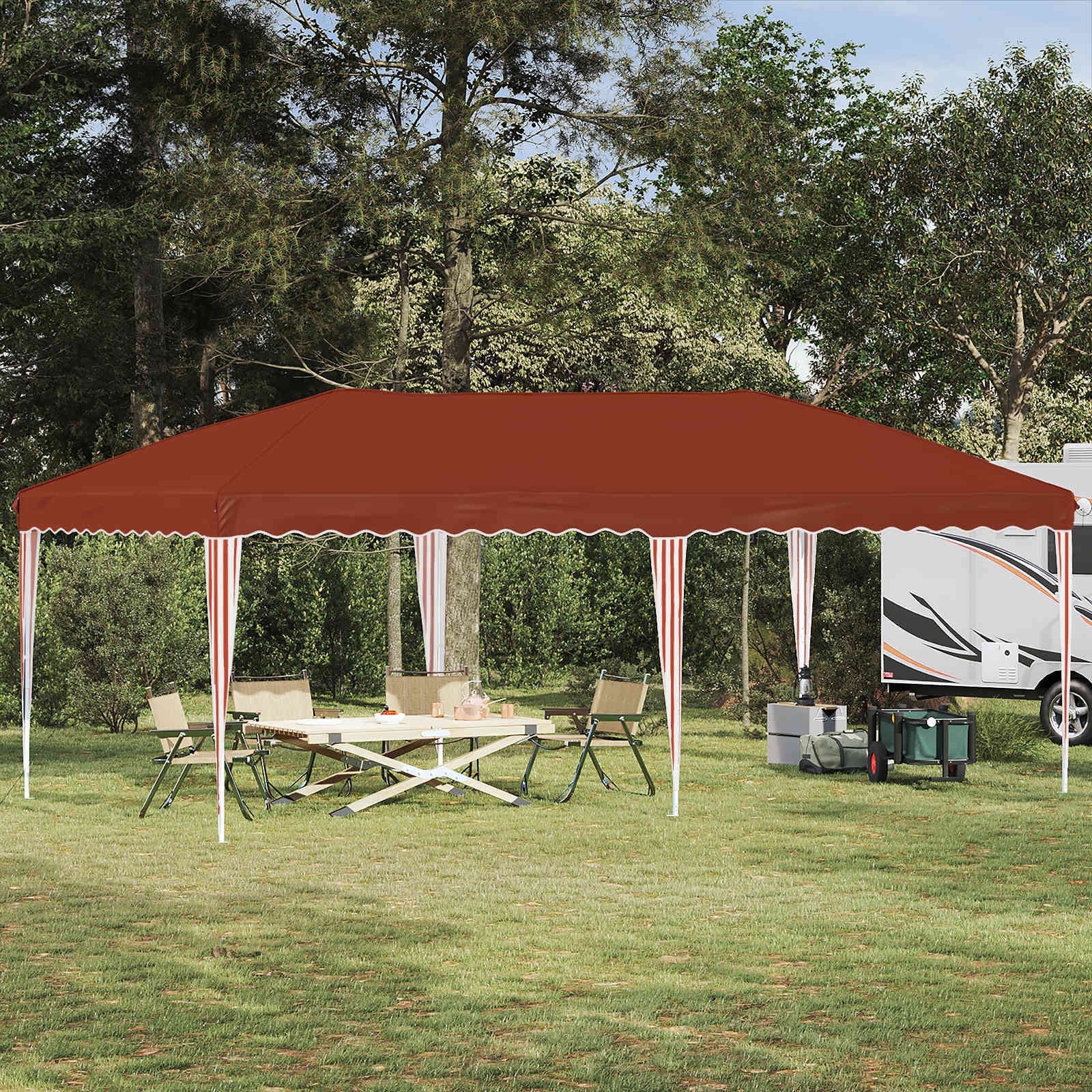 Rastezljivi šator za zabave 575 x 290 x 245 cm Terakota