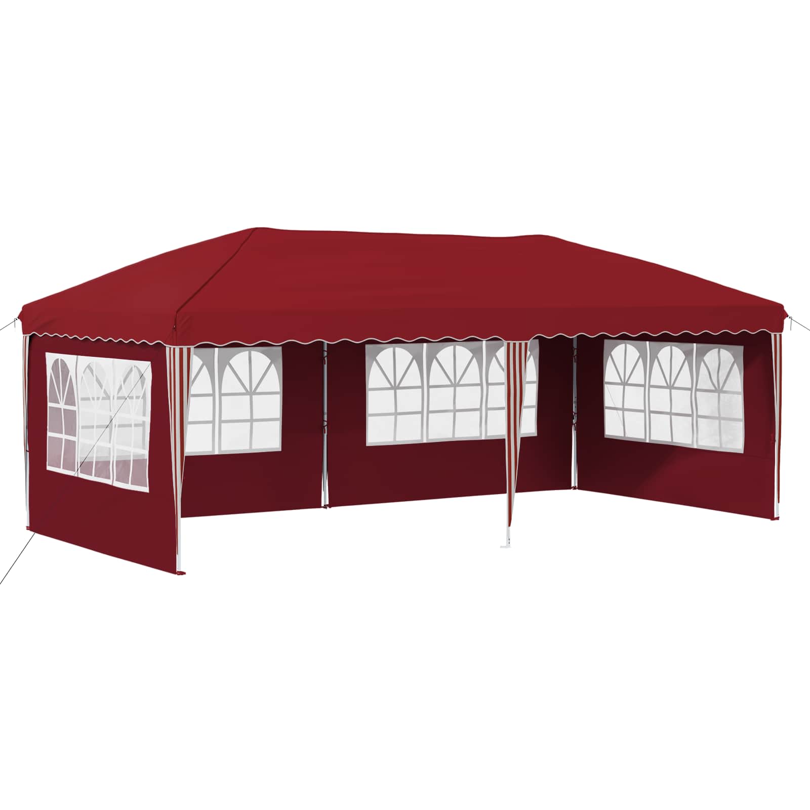 Rastezljivi šator za zabave 575 x 289 x 245 cm Tamno crvena
