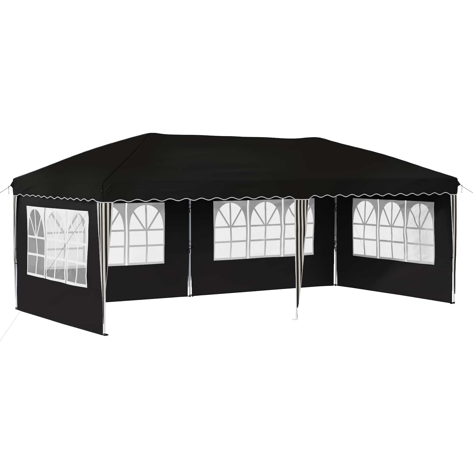 Rastezljivi šator za zabave 575 x 289 x 245 cm Crna