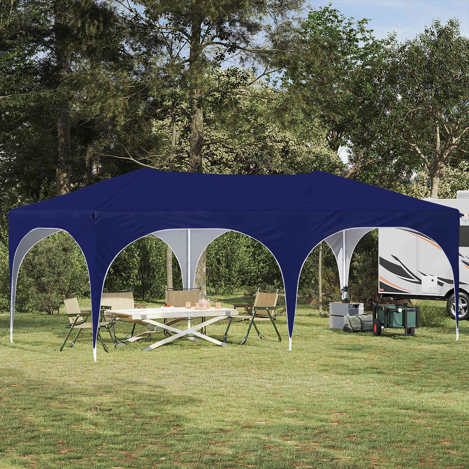 Rastezljivi šator za zabave Plava 575 x 288 x 245 cm