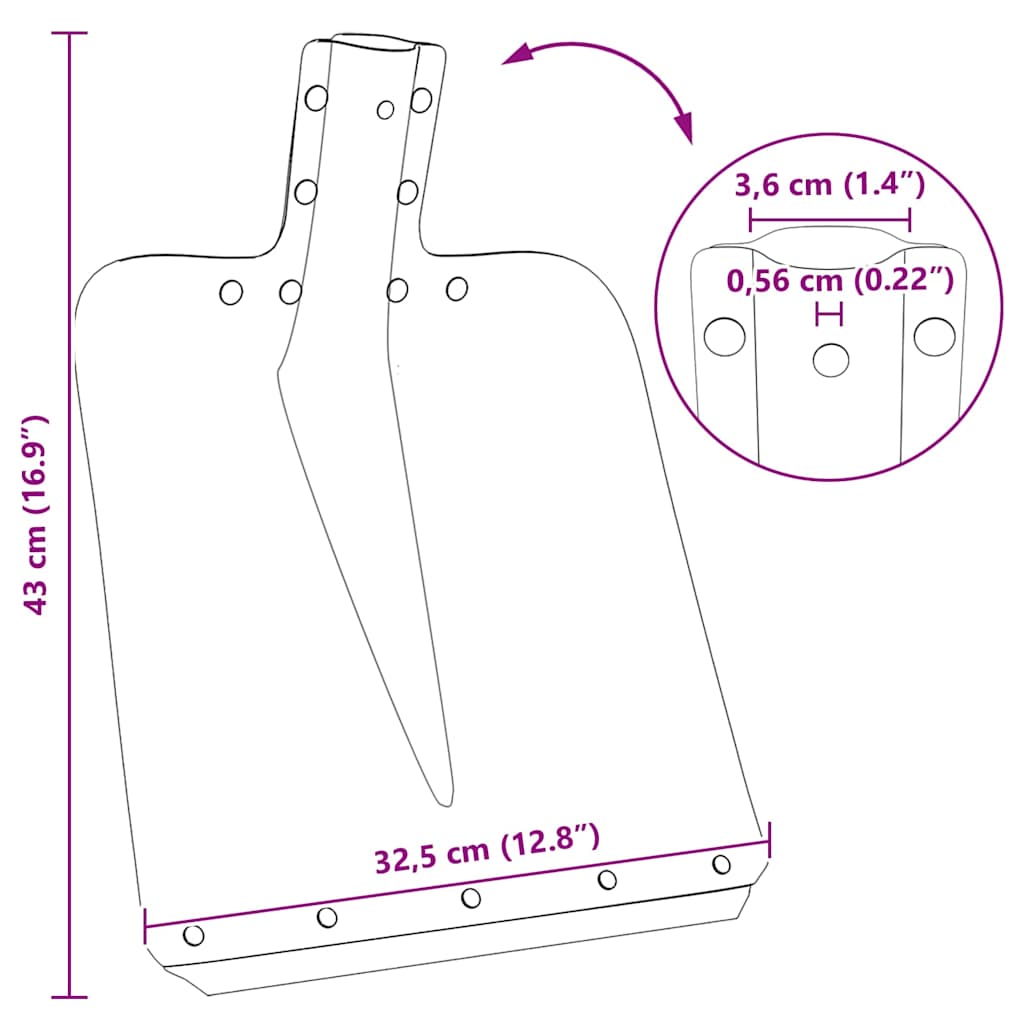 Glava lopate 4 pcs Srebrno 43 x 32,5 cm Aluminij