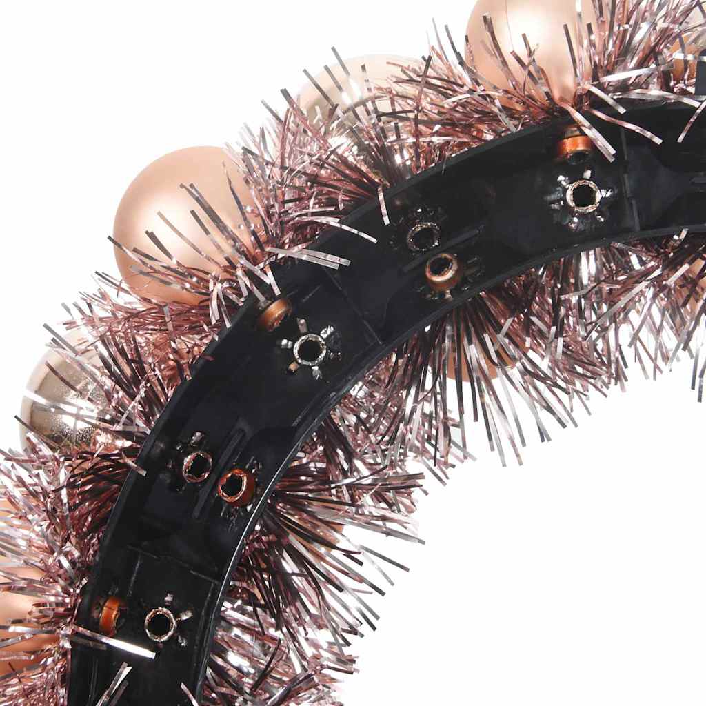 Vijenci s božićnim kuglicama 2 pcs Ružičasto zlatni