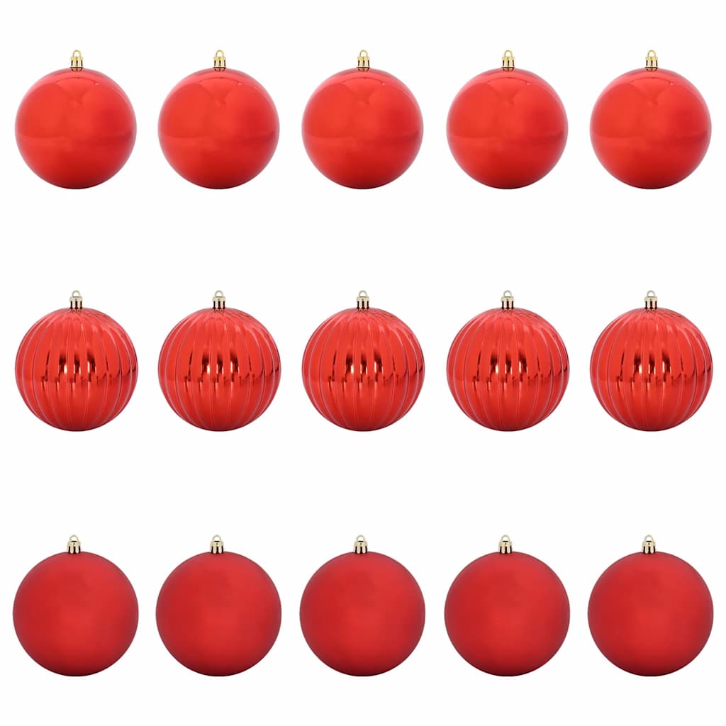 Set božićnih kuglica XL 15 pcs Crvena Plastika