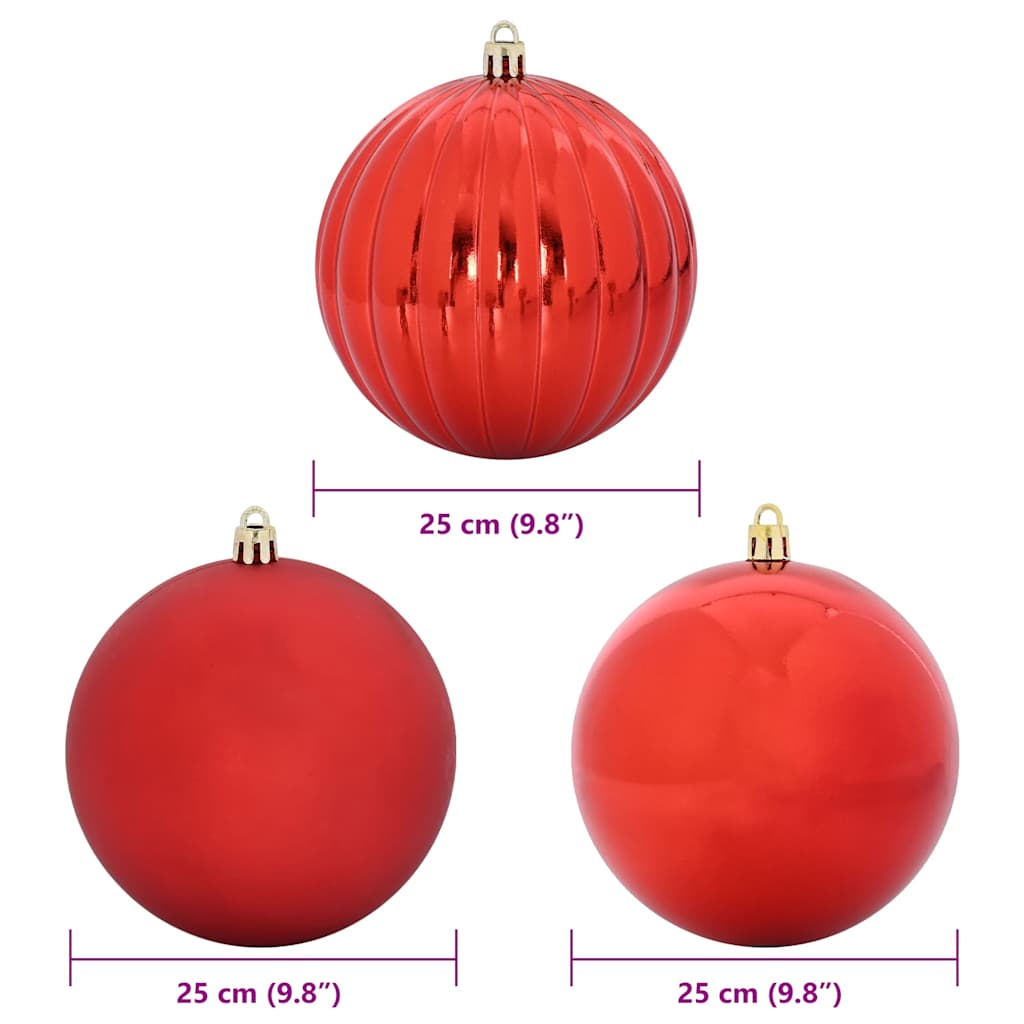 Set božićnih kuglica XXL 3 pcs Crvena Plastika