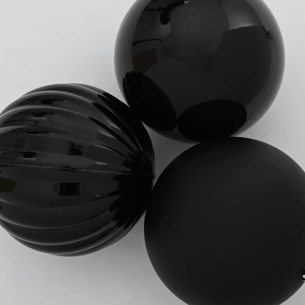 Set božićnih kuglica XL 15 pcs Crna Plastika