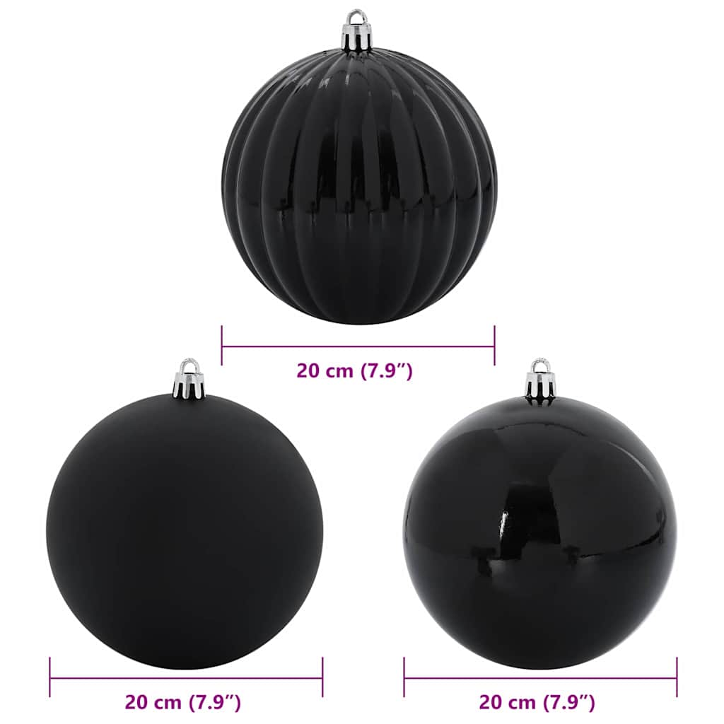 Set božićnih kuglica XXL 4 pcs Crna Plastika