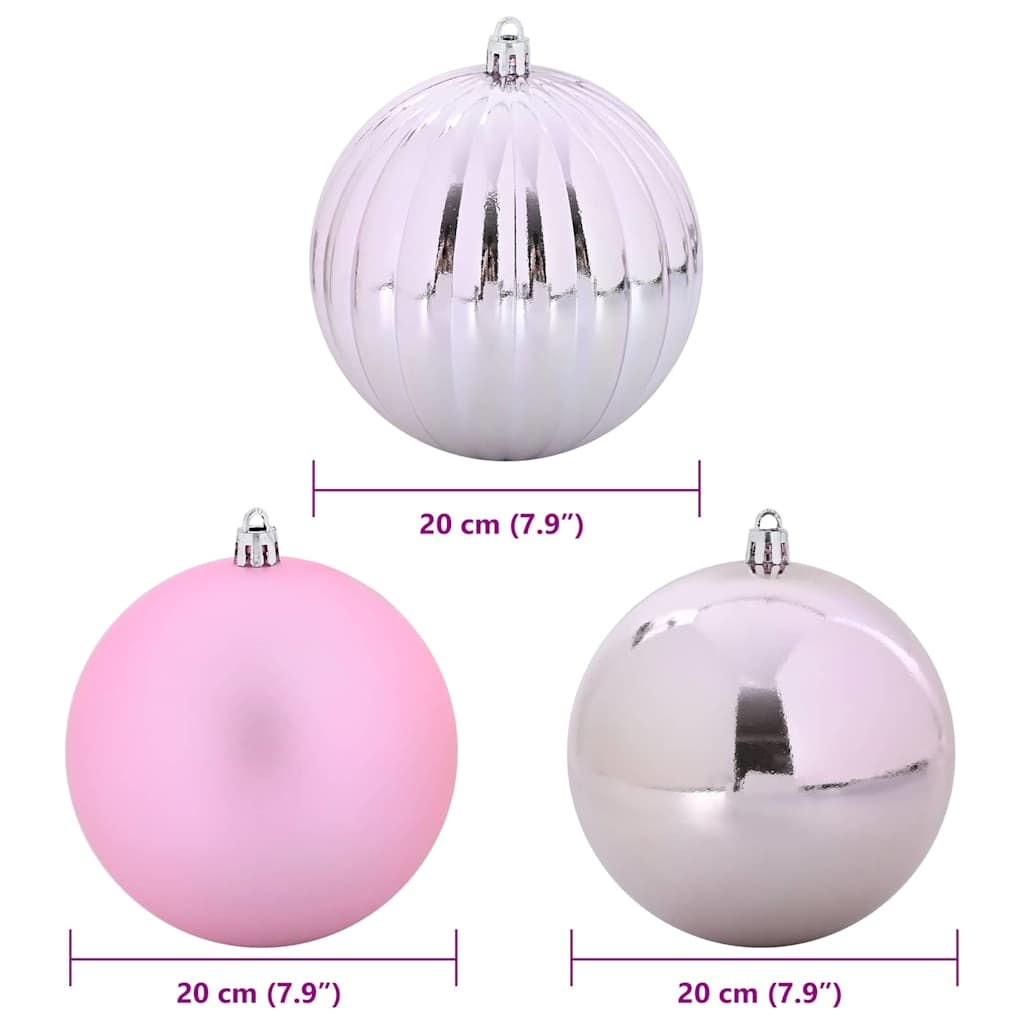 Set božićnih kuglica XXL 4 pcs Ružičasta Plastika