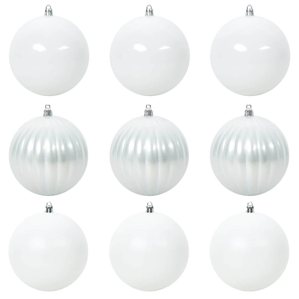 Set Božićnih Kuglica XL 9 pcs Bijelo Plastika