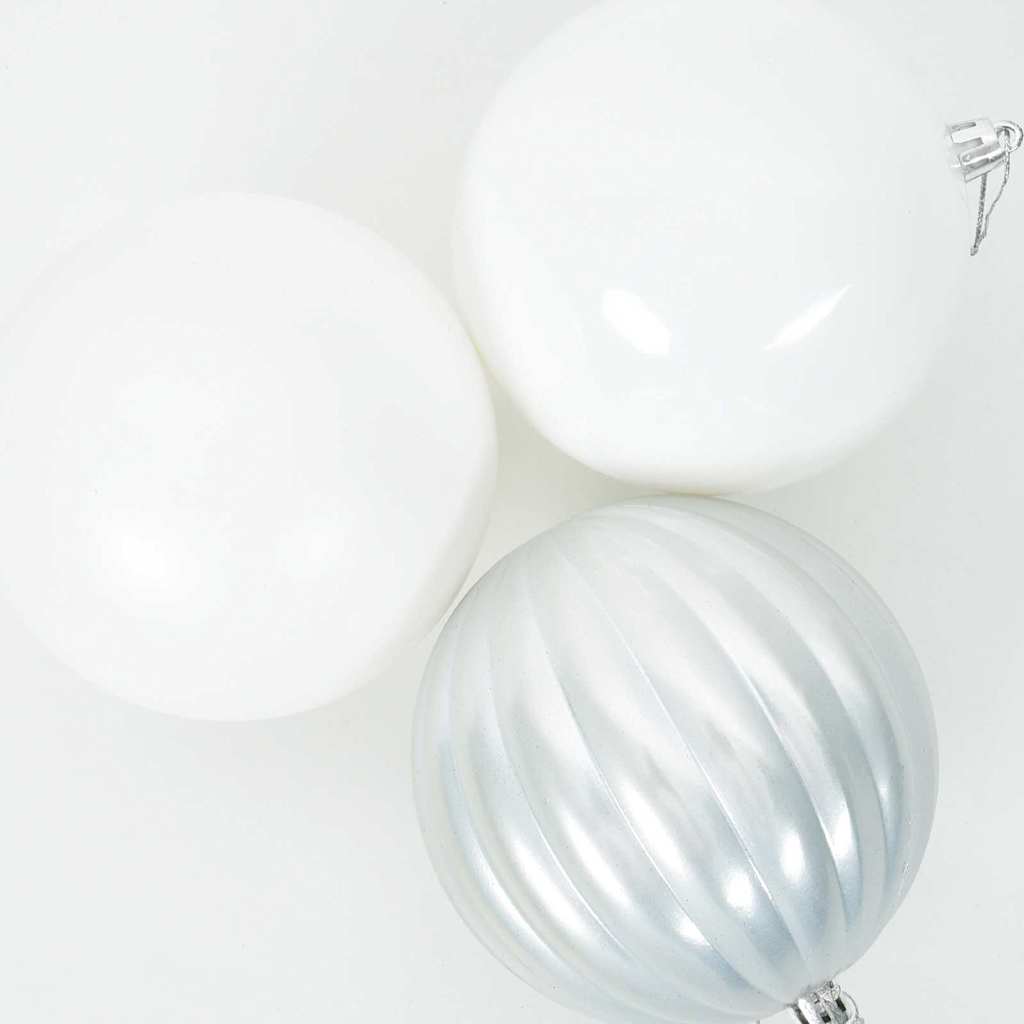 Set božićnih kuglica XXL 3 pcs Bijelo Plastika