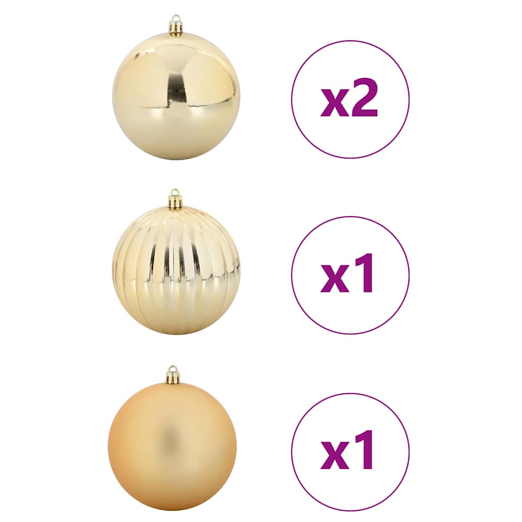 Set božićnih kuglica XXL 4 pcs Zlatno Plastika