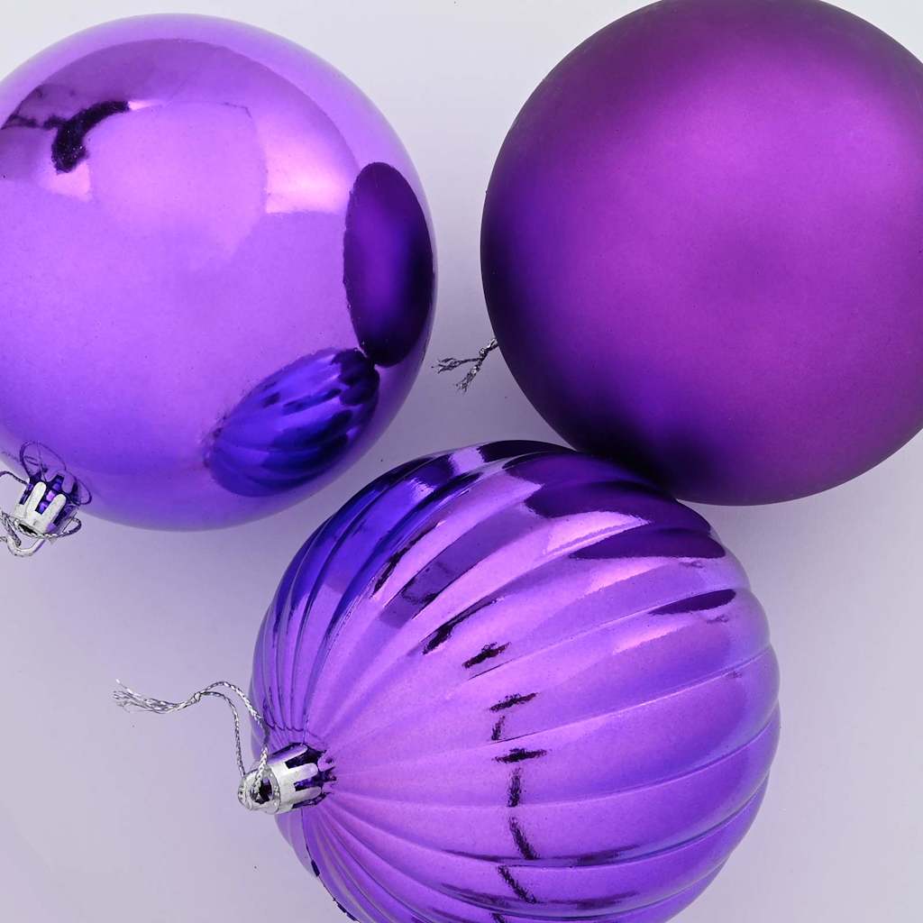 Set božićnih kuglica XL 15 pcs Lila Plastika